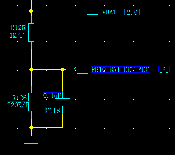 SF32LB55x external battery-voltage divider schematic