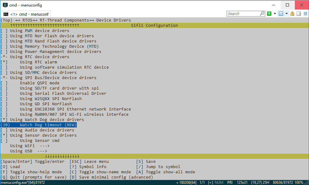 SF32LB52x watchdog driver option in menuconfig