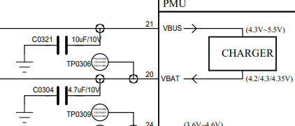 Figure 6.11-3: VBUS & VBAT Power Routing (Schematic)