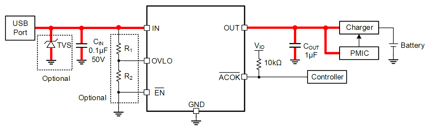 Figure 5.2-5: Adjustable-OVLO OVP Application Circuit