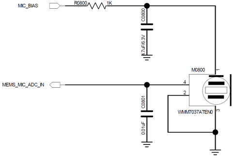Figure 5.5-1: Analog MEMS MIC Single-Ended Input Circuit