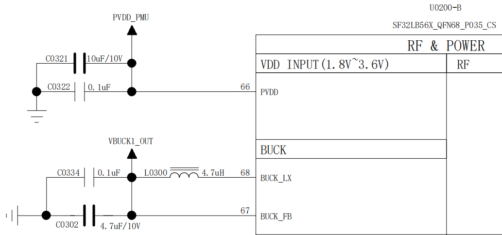 Figure 5.1-3: SF32LB56xU BUCK Reference Circuit