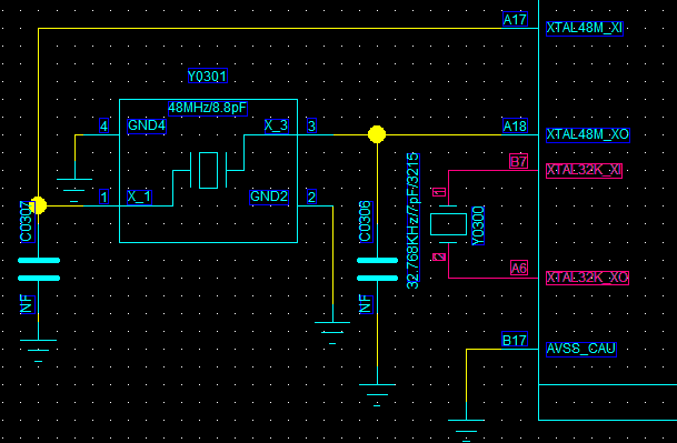 Figure 6.5-5: 32.768 kHz Crystal Schematic
