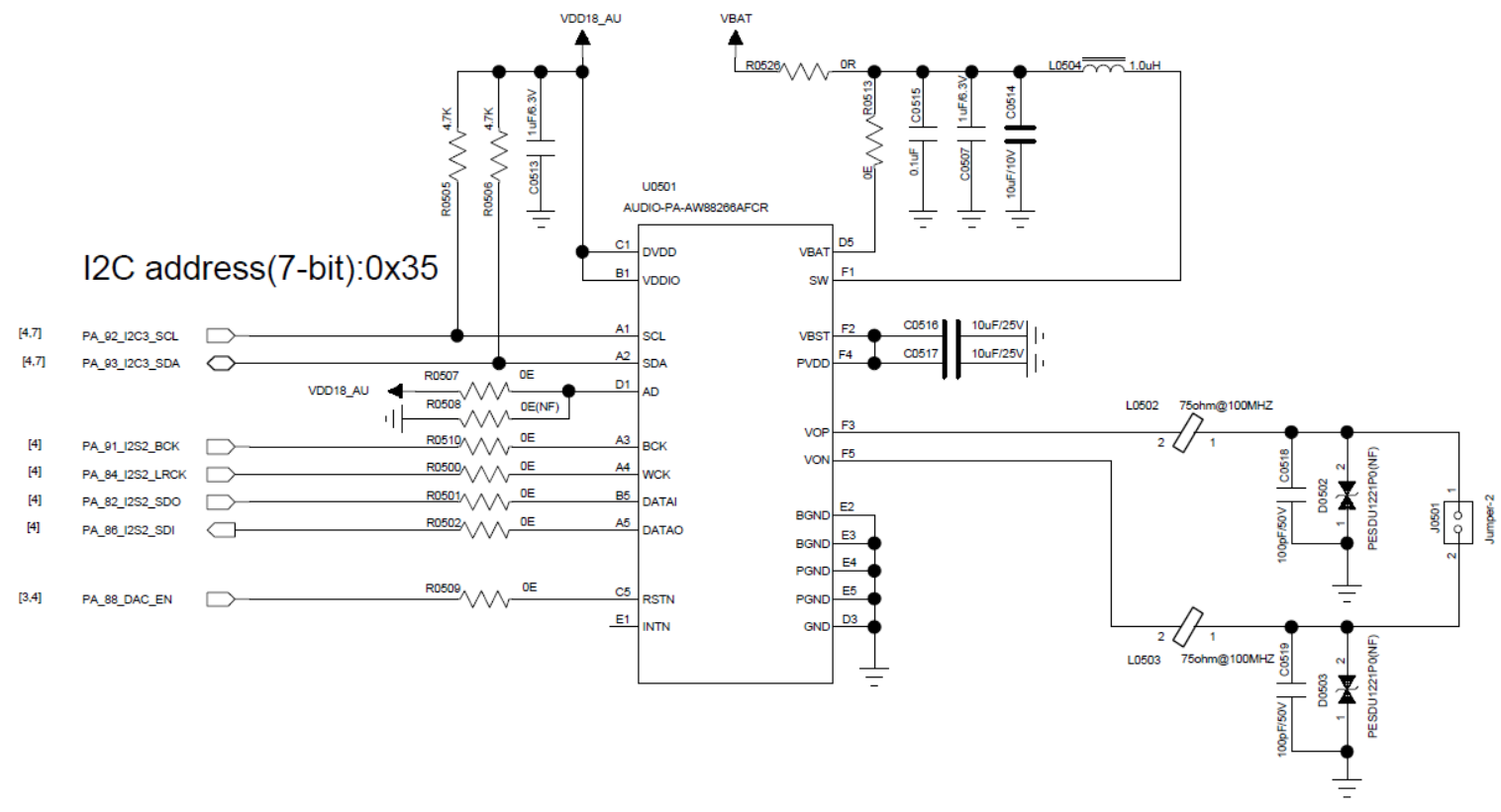 Figure 5.4-7: I2S Audio PA Circuit