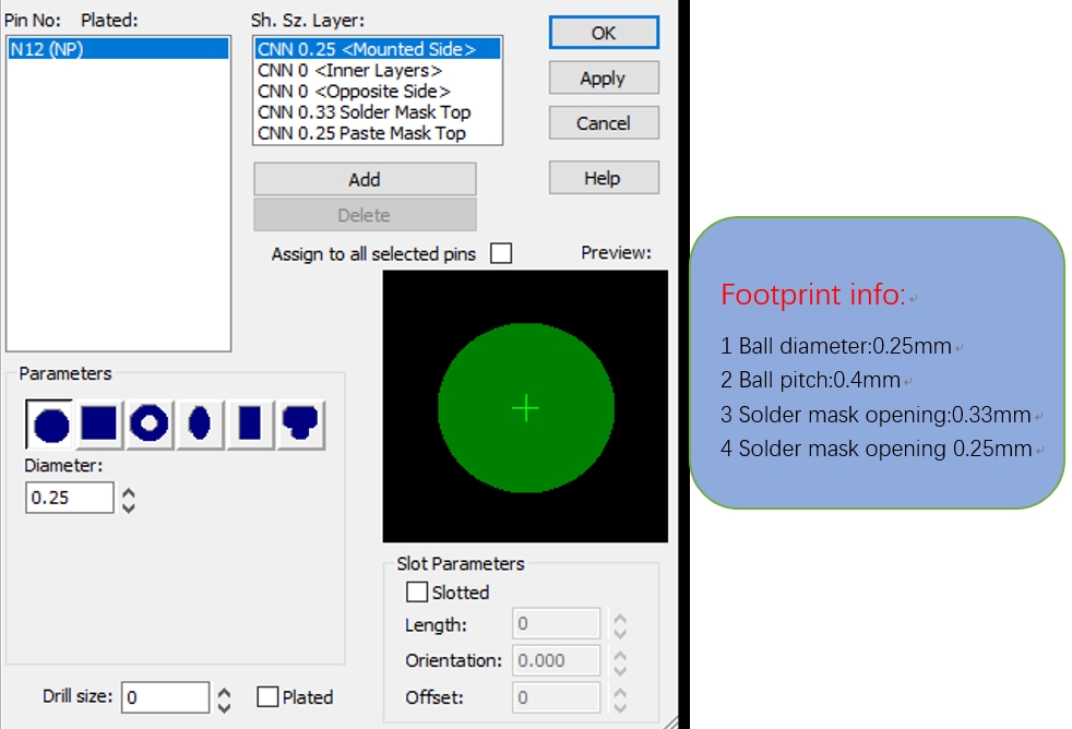Figure 6.1-3: PCB Land Pattern Reference