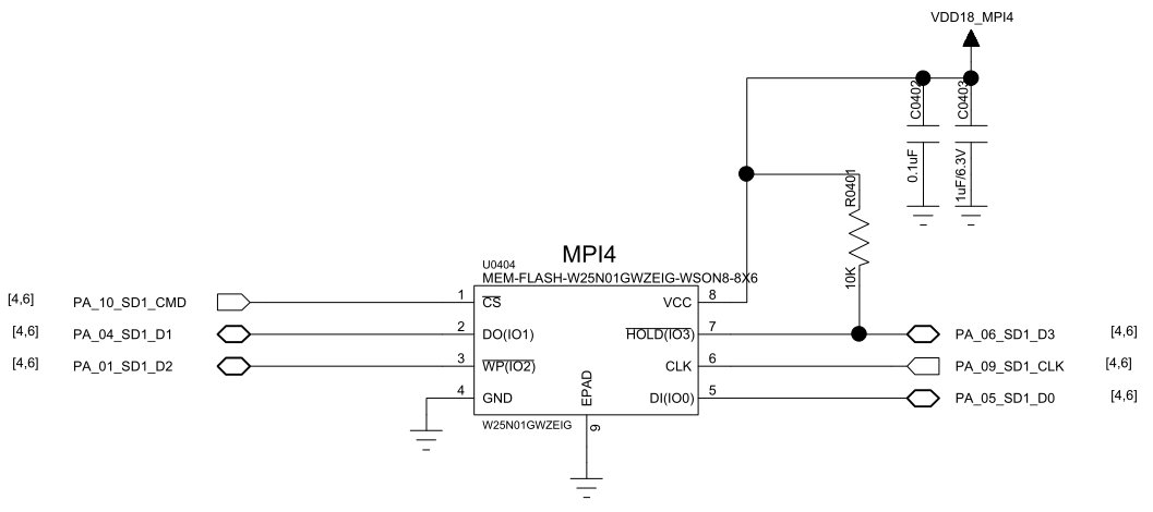 Figure 5.5-1: SPI NAND Flash Reference Circuit