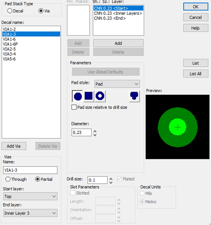 Figure 6.3-2: 1-3 Layer Blind Via Design