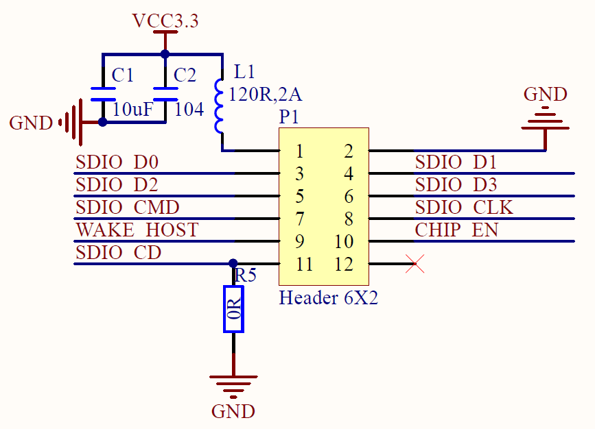 Reference SDIO Wi-Fi schematic